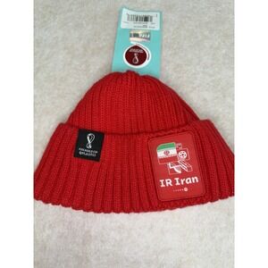 Official FIFA World Cup 2022 RED Iran knit winter beanie hat Baby Size 0
